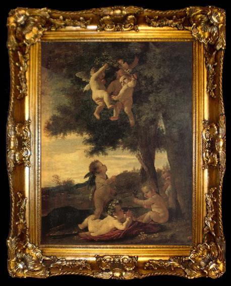framed  Nicolas Poussin Cupids and Genii, ta009-2